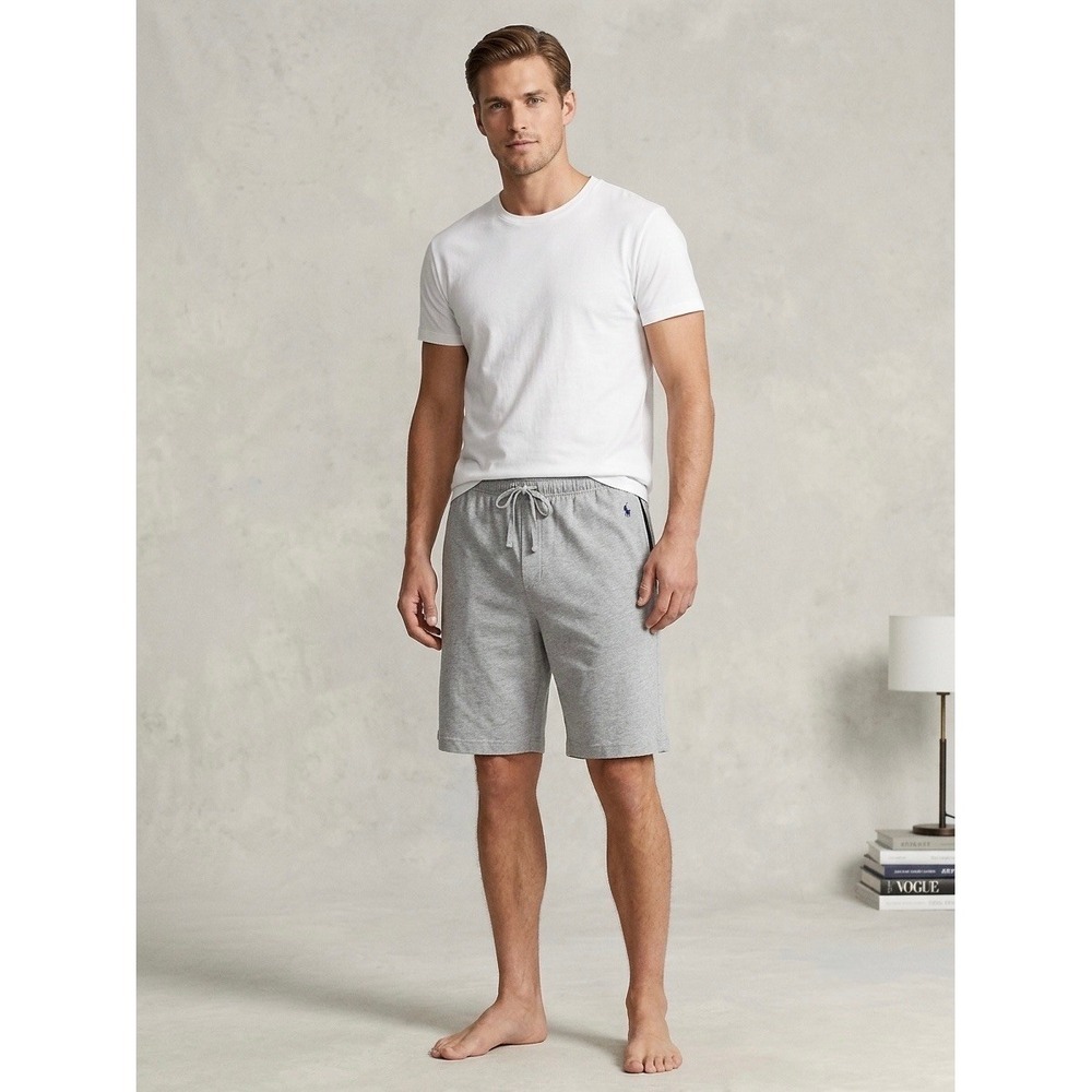 Polo Ralph Lauren Mens Gray Cotton Jersey Lounge Sleep Shorts Small RN15763